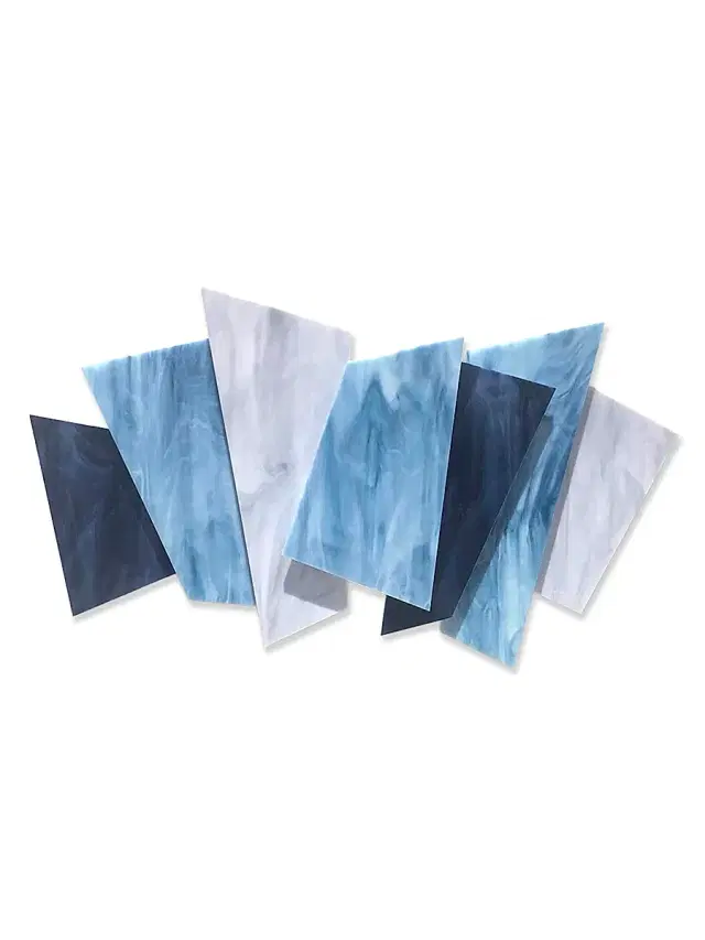 Karo Studios Ascend Glass & Metal Wall Sculpture - Blue
