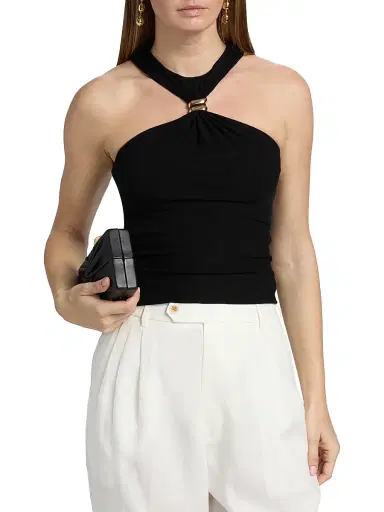 Ronny Kobo Women's Marcel Gathered Top - Black - Size XL | Thumbnail 3