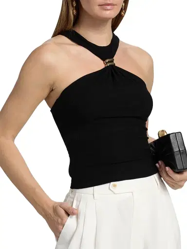 Ronny Kobo Women's Marcel Gathered Top - Black - Size XL | Thumbnail 6