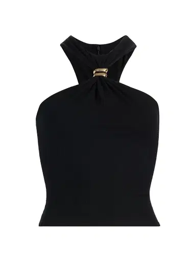Ronny Kobo Women's Marcel Gathered Top - Black - Size XL | Thumbnail 1