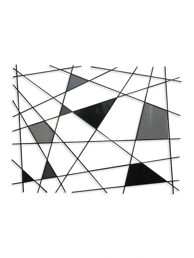 Karo Studios Triangulation Glass & Steel Wall Sculpture - Black