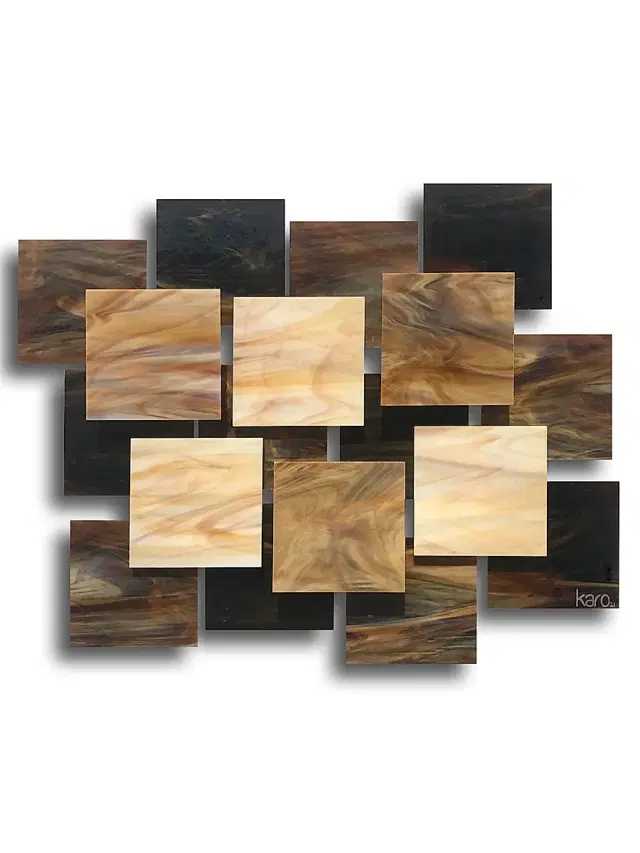 Karo Studios Cosmos Glass & Metal Wall Sculpture - Brown