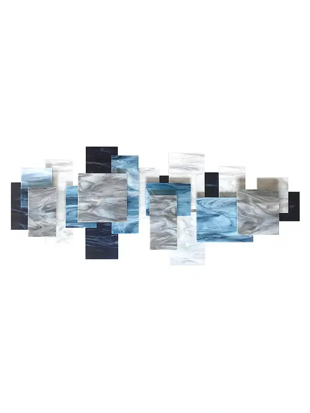 Karo Studios Apex Glass & Metal Wall Sculpture - Blue