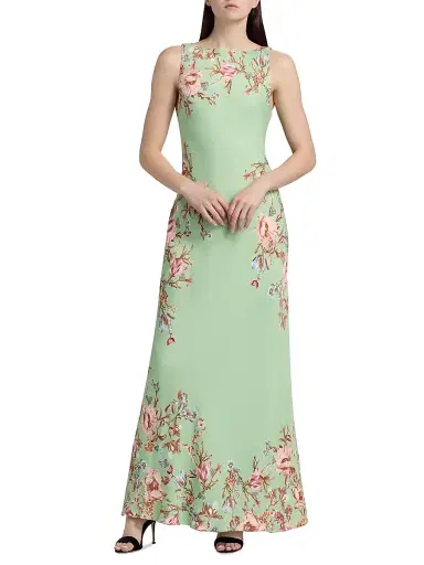 Hemant & Nandita Women's Floral Bias-Cut Maxi Dress - Green - Size Large | Thumbnail 2 Hemant & Nandita Women's Floral Bias-Cut Maxi Dress - Green - Size Large | Thumbnail 2