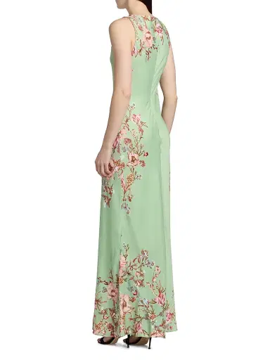 Hemant & Nandita Women's Floral Bias-Cut Maxi Dress - Green - Size Large | Thumbnail 5 Hemant & Nandita Women's Floral Bias-Cut Maxi Dress - Green - Size Large | Thumbnail 5