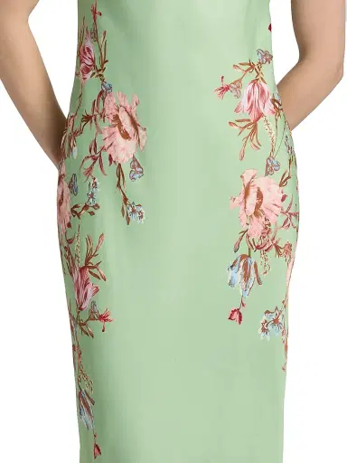 Hemant & Nandita Women's Floral Bias-Cut Maxi Dress - Green - Size Large | Thumbnail 6 Hemant & Nandita Women's Floral Bias-Cut Maxi Dress - Green - Size Large | Thumbnail 6