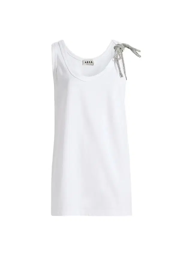 Women's Crystal Knot Jersey Scoopneck Tank - White