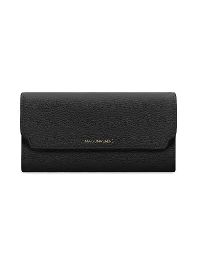 MAISON de SABRÉ Women's Long Leather Flap Wallet - Pomegranate Caviar | Thumbnail 1 MAISON de SABRÉ Women's Long Leather Flap Wallet - Pomegranate Caviar | Thumbnail 1