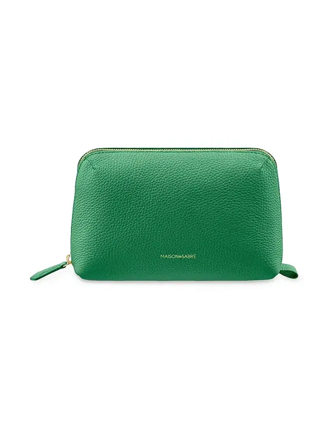 Maison de Sabre Leather Tech Pouch - Emerald Green