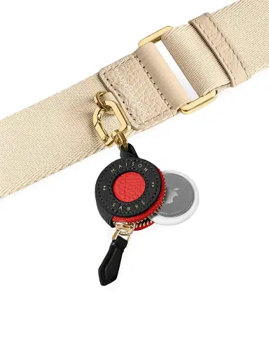 MAISON de SABRÉ Women's Leather AirTag Charm - Pomegranate Caviar | Thumbnail 2 MAISON de SABRÉ Women's Leather AirTag Charm - Pomegranate Caviar | Thumbnail 2