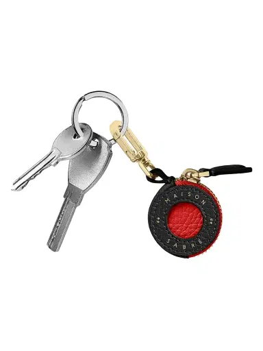 MAISON de SABRÉ Women's Leather AirTag Charm - Pomegranate Caviar | Thumbnail 4 MAISON de SABRÉ Women's Leather AirTag Charm - Pomegranate Caviar | Thumbnail 4