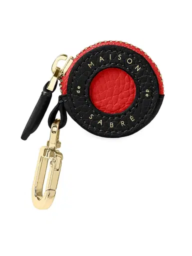 MAISON de SABRÉ Women's Leather AirTag Charm - Pomegranate Caviar | Thumbnail 1 MAISON de SABRÉ Women's Leather AirTag Charm - Pomegranate Caviar | Thumbnail 1