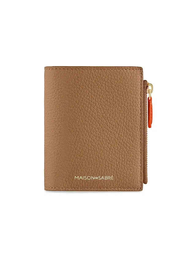 Maison de Sabre Women's Leather Bifold Wallet - Sandstone Manhattan