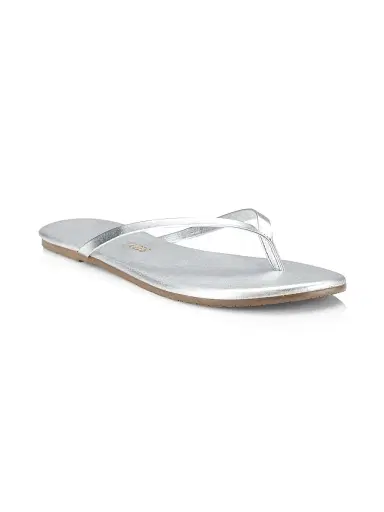 TKEES Women's Metallics Leather Flip Flops - Fairylust - Size 11 | Thumbnail 2