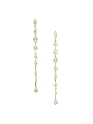 Adriana Orsini Women's Anna 18K-Gold-Plated & Cubic Zirconia Linear Earrings - Gold | Thumbnail 1 Adriana Orsini Women's Anna 18K-Gold-Plated & Cubic Zirconia Linear Earrings - Gold | Thumbnail 1
