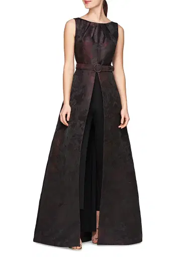 Kay Unger Women's Babette Walk-Thru Belted Jumpsuit | Thumbnail 2