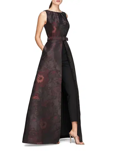 Kay Unger Women's Babette Walk-Thru Belted Jumpsuit | Thumbnail 4