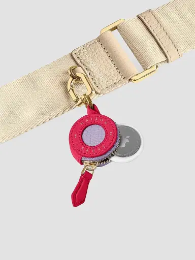 MAISON de SABRÉ Women's Leather AirTag Charm - Fuchsia Lavender | Thumbnail 2 MAISON de SABRÉ Women's Leather AirTag Charm - Fuchsia Lavender | Thumbnail 2