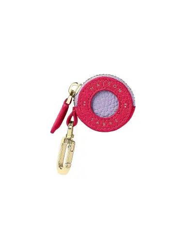 MAISON de SABRÉ Women's Leather AirTag Charm - Fuchsia Lavender | Thumbnail 1 MAISON de SABRÉ Women's Leather AirTag Charm - Fuchsia Lavender | Thumbnail 1