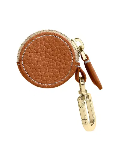 MAISON de SABRÉ Women's Leather AirTag Charm - Pecan Brown | Thumbnail 2 MAISON de SABRÉ Women's Leather AirTag Charm - Pecan Brown | Thumbnail 2