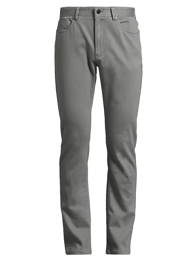 Robert Barakett Men's Linear 5-Pocket Pants - Light Grey