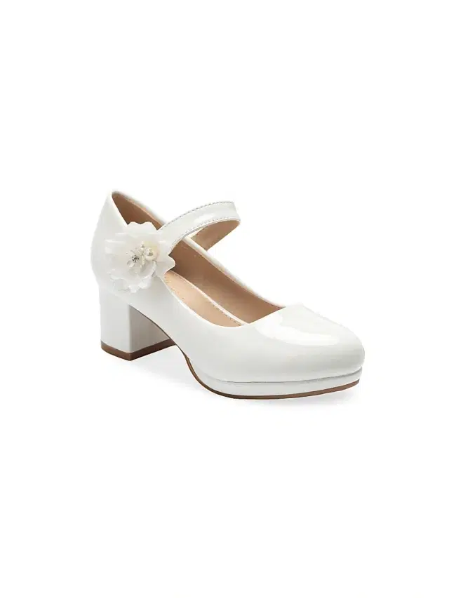 Tulleen Little Girl's & Girl's Evelisse Heels - White 5 (Child)