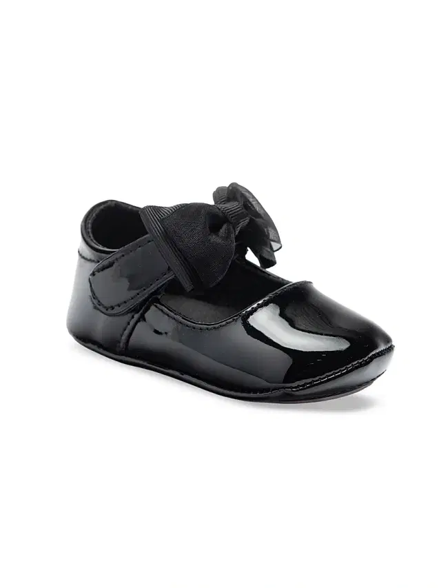 Tulleen Baby Girl's Bow Shoes - Black 5.5 (Baby)