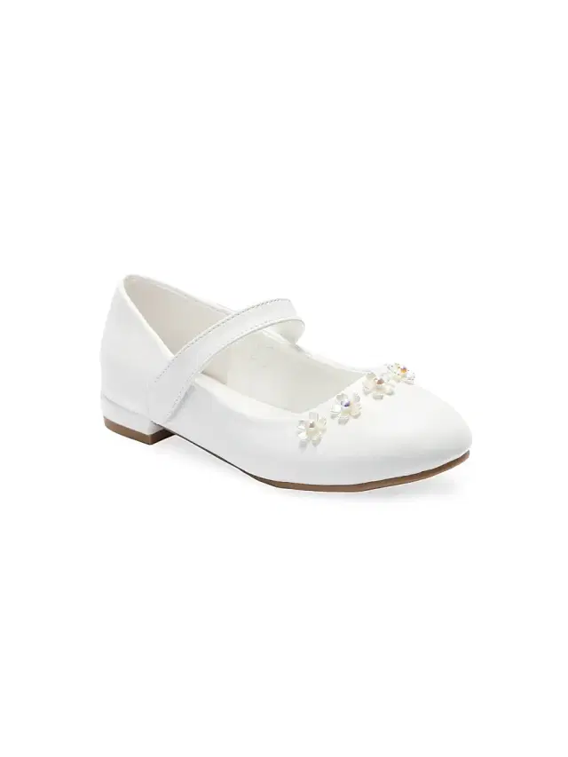 Little Girl's & Girl's Flower Flats - White 5 (Child)