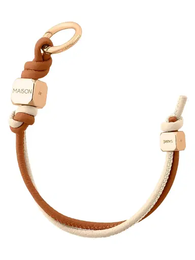 MAISON de SABRÉ Women's Leather Wristlet Charm - Pecan Nude | Thumbnail 4 MAISON de SABRÉ Women's Leather Wristlet Charm - Pecan Nude | Thumbnail 4