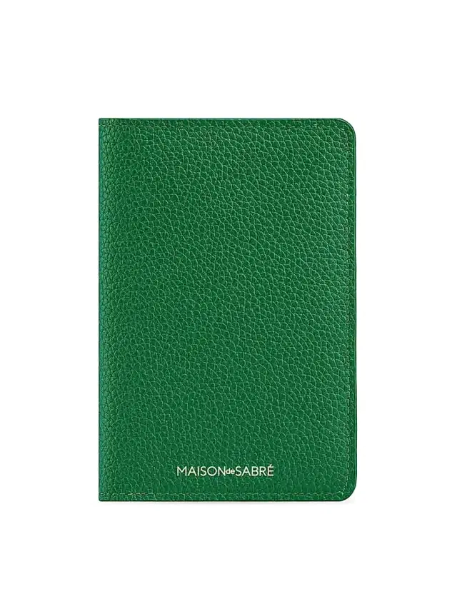 Maison de Sabre Men's Leather Passport Holder - Emerald Green