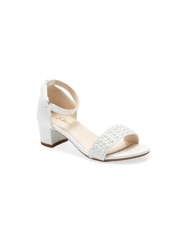 Tulleen Little Girl's & Girl's Callista Heels - White 3 (Child)
