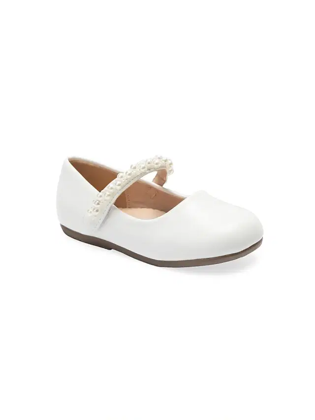 Baby Girl's & Little Girl's Pearl Flats - White 10 (Toddler)