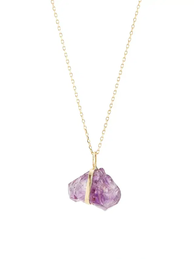 Women's 14K Yellow Gold & Birthstone Pendant Necklace - February