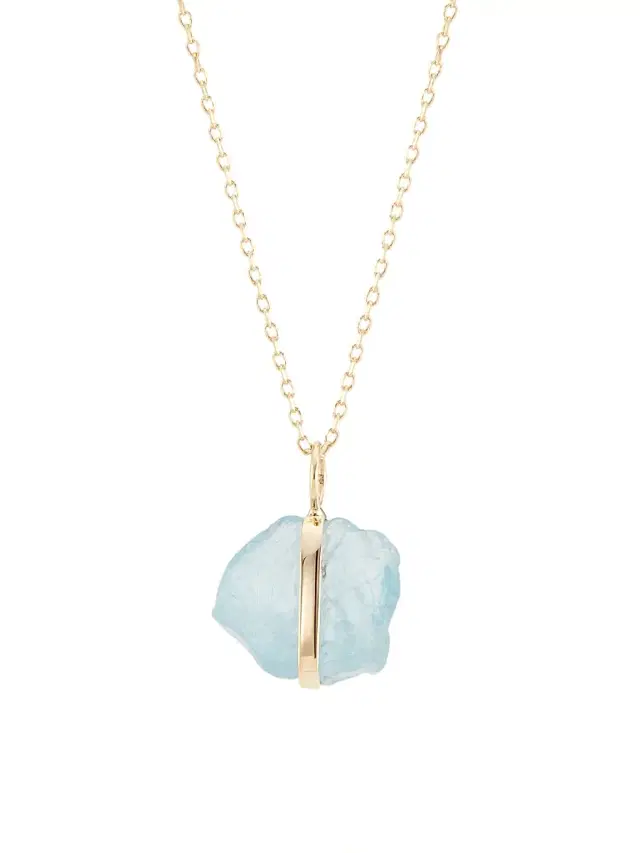 Women's 14K Yellow Gold & Birthstone Pendant Necklace - March