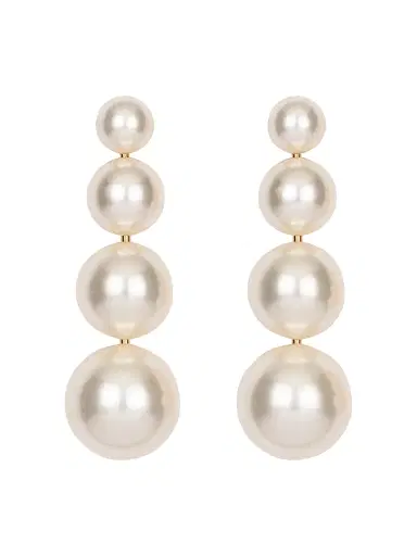 Jennifer Behr Women's Palma 18K-Gold-Plated & Imitation Pearl Drop Earrings - White | Thumbnail 1