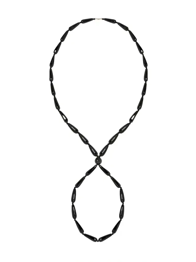Women's Ava Onyx Beaded Necklace - Black