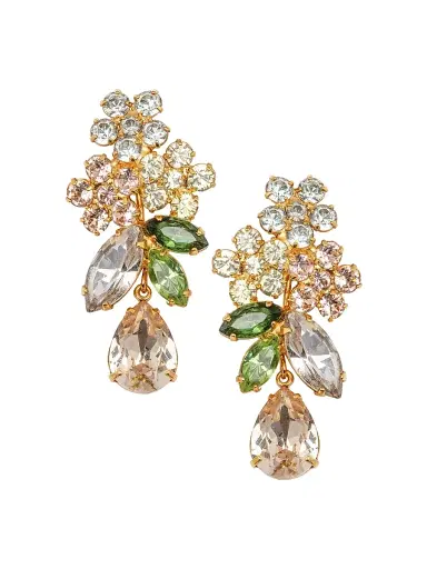 Jennifer Behr Women's Bouquet 18K Gold-Plated & Glass Crystal Drop Earrings | Thumbnail 1