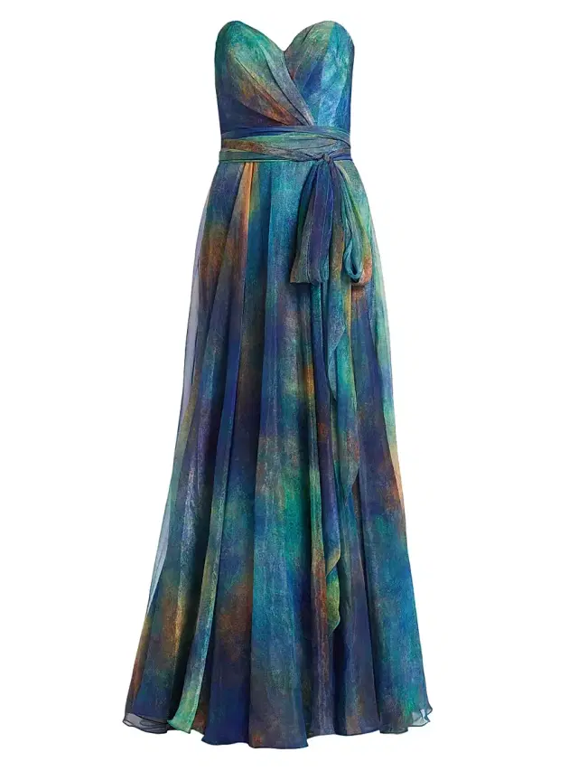Rene Ruiz Collection Women's Organza Strapless A-Line Gown