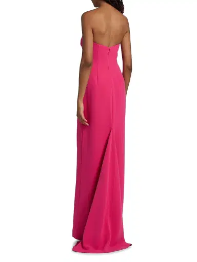 Rene Ruiz Collection Women's Embroidered Floral Crepe Strapless Column Gown - Pink | Thumbnail 5