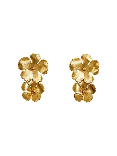 Jennifer Behr Women's Collette 18K-Gold-Plated Hibiscus Drop Earrings - Gold | Thumbnail 1 Jennifer Behr Women's Collette 18K-Gold-Plated Hibiscus Drop Earrings - Gold | Thumbnail 1