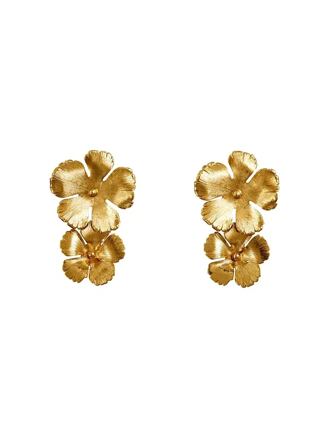 Women's Collette 18K-Gold-Plated Hibiscus Drop Earrings - Gold Women's Collette 18K-Gold-Plated Hibiscus Drop Earrings - Gold
