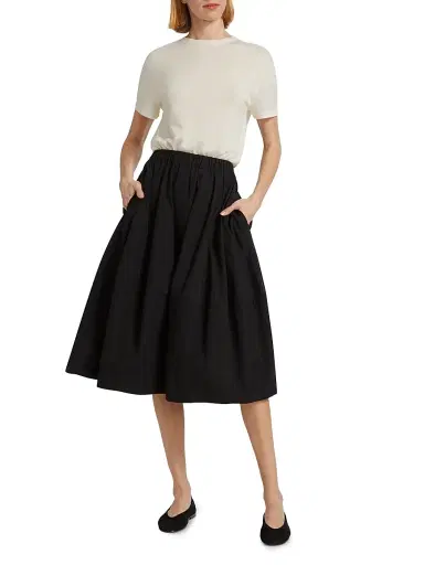 Co Women's Bubble tton Poplin Skirt - Black | Thumbnail 2