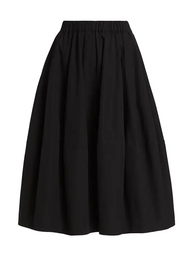Women's Bubble tton Poplin Skirt - Black