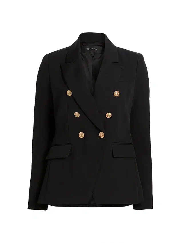 Toccin Women's Kylie Double-Breasted Blazer - Jet