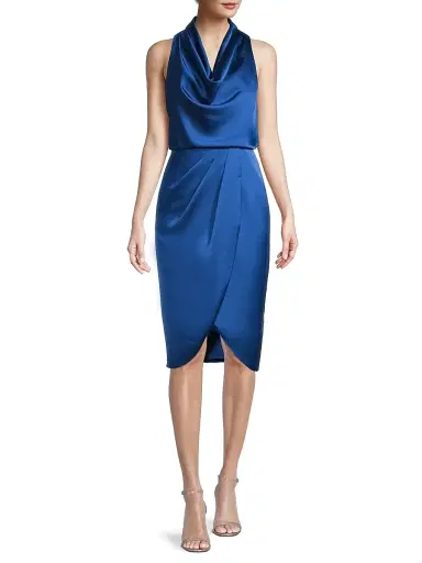 Aidan Mattox Women's Cowl-Neck Cocktail Dress - Deep Ocean | Thumbnail 2