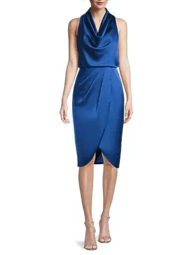 Aidan Mattox Women's Cowl-Neck Cocktail Dress - Deep Ocean | Thumbnail 3
