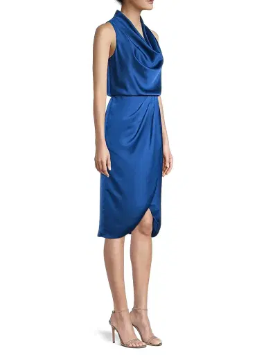 Aidan Mattox Women's Cowl-Neck Cocktail Dress - Deep Ocean | Thumbnail 4