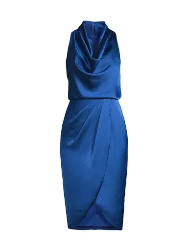 Aidan Mattox Women's Cowl-Neck Cocktail Dress - Deep Ocean | Thumbnail 1