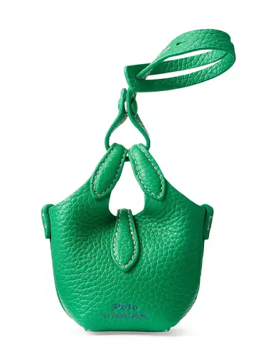 Polo Ralph Lauren Women's Shiny Drum Pebbled Leather Bag Charm | Thumbnail 3 Polo Ralph Lauren Women's Shiny Drum Pebbled Leather Bag Charm | Thumbnail 3