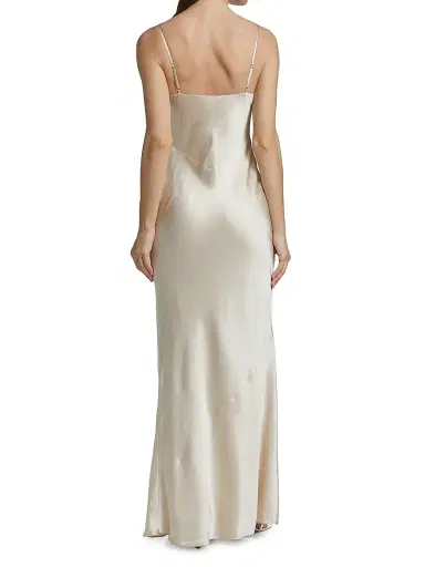 L'Agence Women's Serita Silk Slip Maxi Dress - Champagne - Size 10 | Thumbnail 5